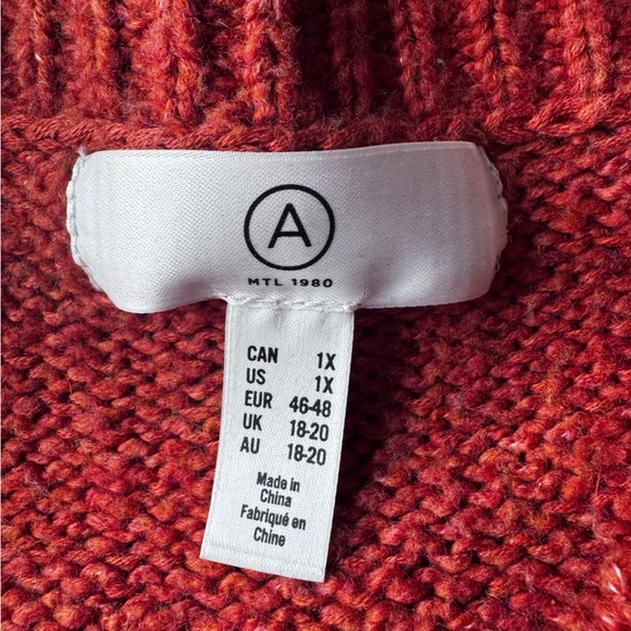 Addition Elle Crew Neck Burnt Orange Knit Sweater Size 1x - Picture 8 of 10